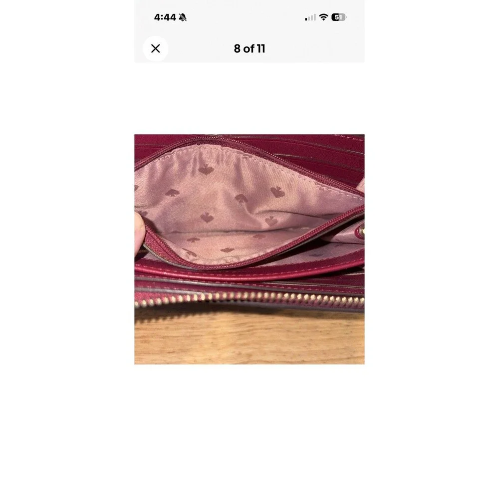 Kate Spade Lena Large Continental Wallet Pebble Leather Cherrywood